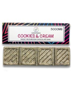 SHROOMIES COOKIES AND CREAM CHOCOLATE BAR – 3000MG