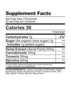 CBDfx Turmeric & Spirulina Vegan CBD Gummies 200mg CBD (8 Count Pack)