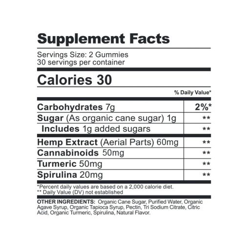 CBDfx Turmeric & Spirulina Vegan CBD Gummies 200mg CBD (8 Count Pack)