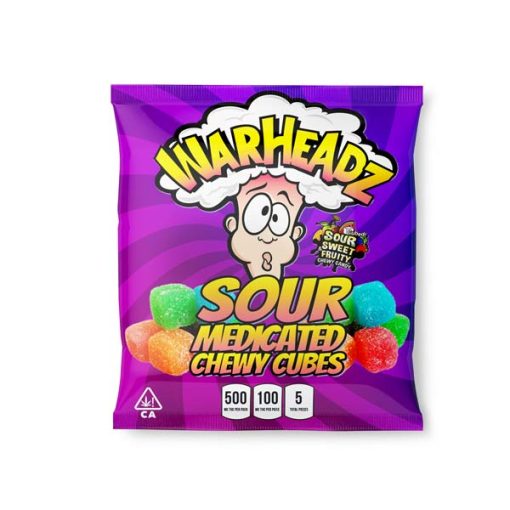 Warheadz Sour Chewy Cubes 500mg THC