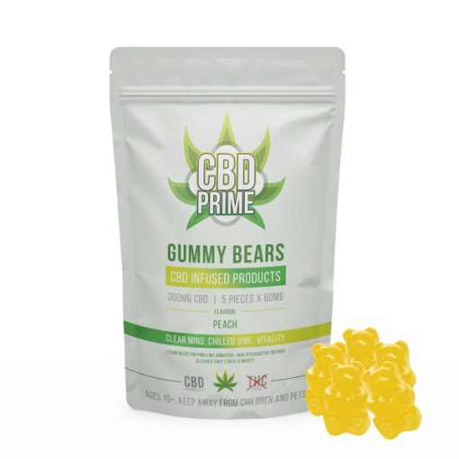 CBD Prime Gummy Bears - Peach - 300mg CBD