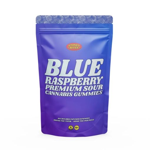 Blue Raspberry THC Gummies 500mg - Stoney Bites