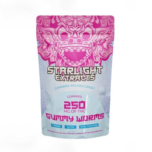 Sativa Gummy Worms 250mg THC - Starlight