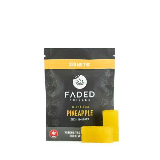 Faded Cannabis Co.  Pineapple Jelly Blocks 360MG THC